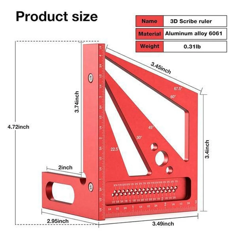 Penggaris Pengukur Sudut Multi - Marking Tools In Workshop ulasan dan harga